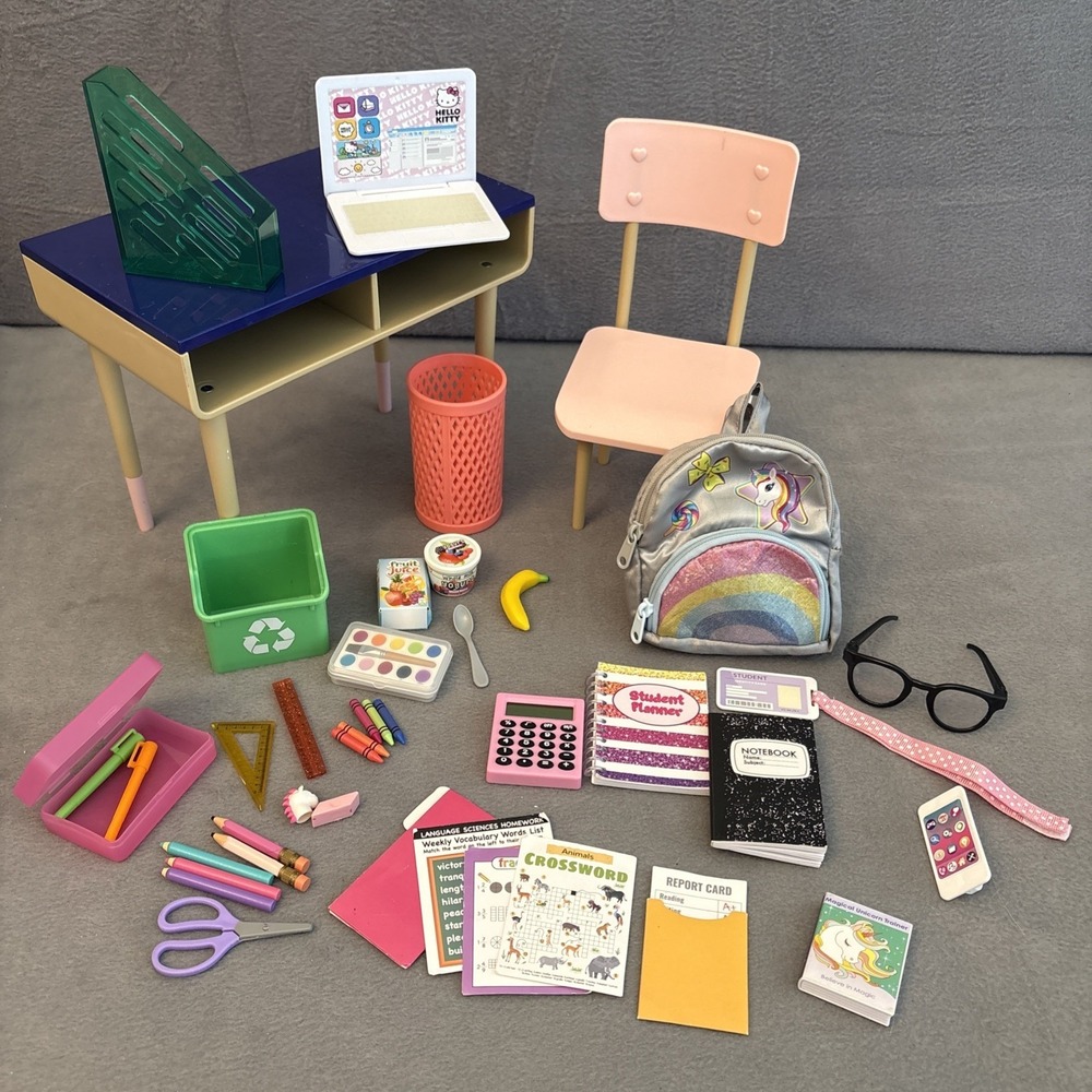 Our Generation Back To School Desk Chair Student Backpack Supplies 18" Dolls